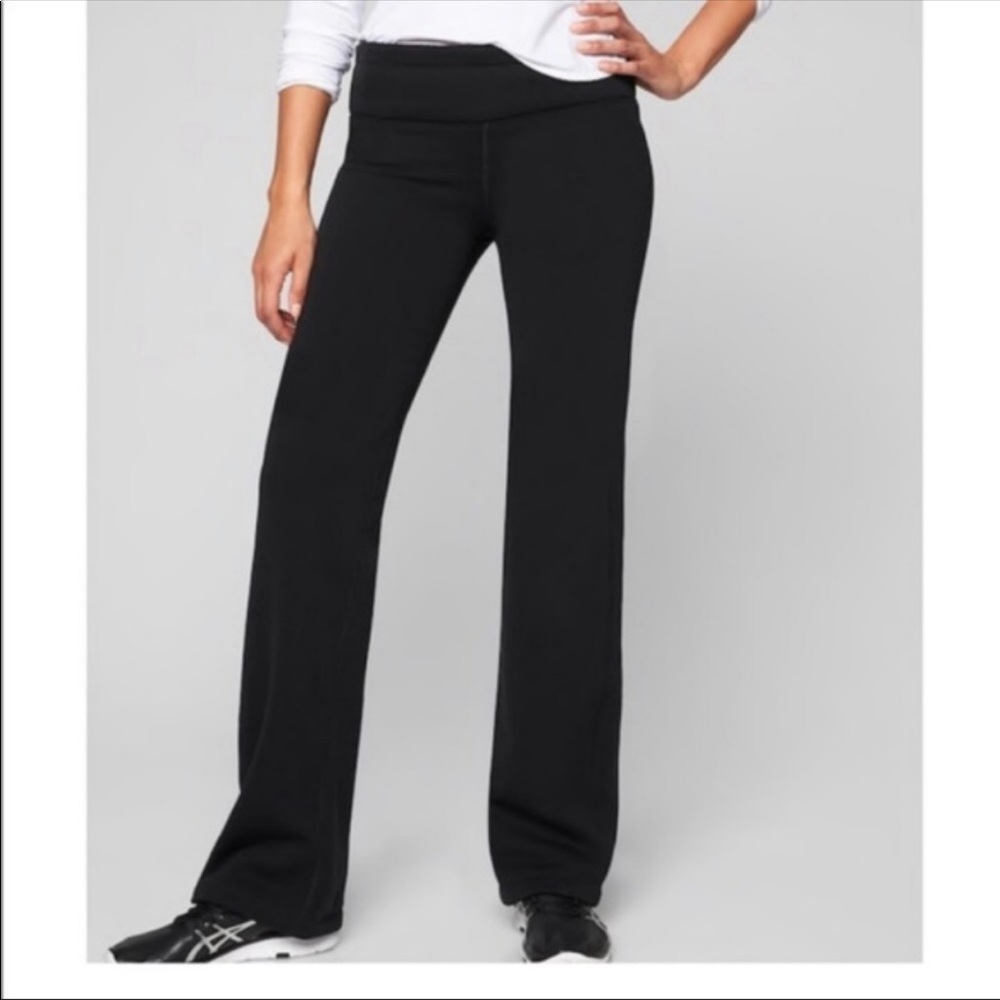 Athleta black wide-leg workout pants- Size S Tall